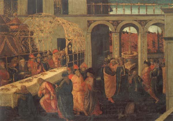 JACOPO del SELLAIO The Banquet of Ahasuerus France oil painting art